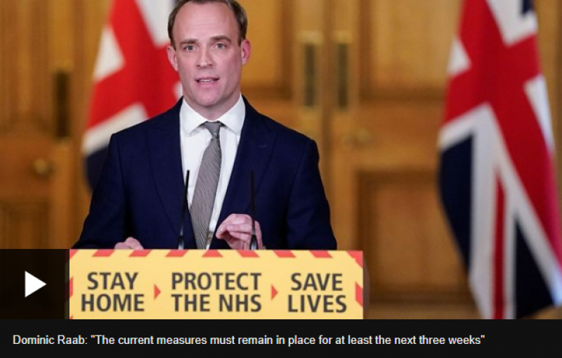 'Coronavirus Lockdown' extended for a minimum of a further three weeks