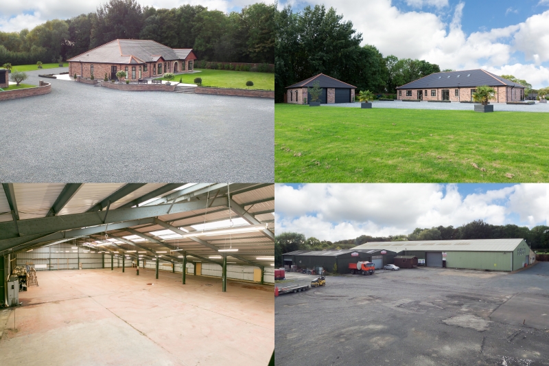 Family home, 7.5 acres, 32,000 sqft industrial unit and outbuildings